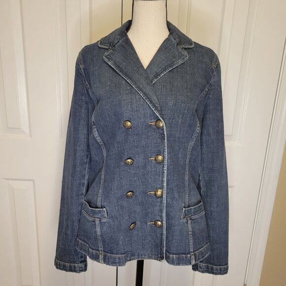 LRL Lauren Jeans Co. Ralph Lauren Denim Blazer Jacket – Size 12 - Picture 1 of 6